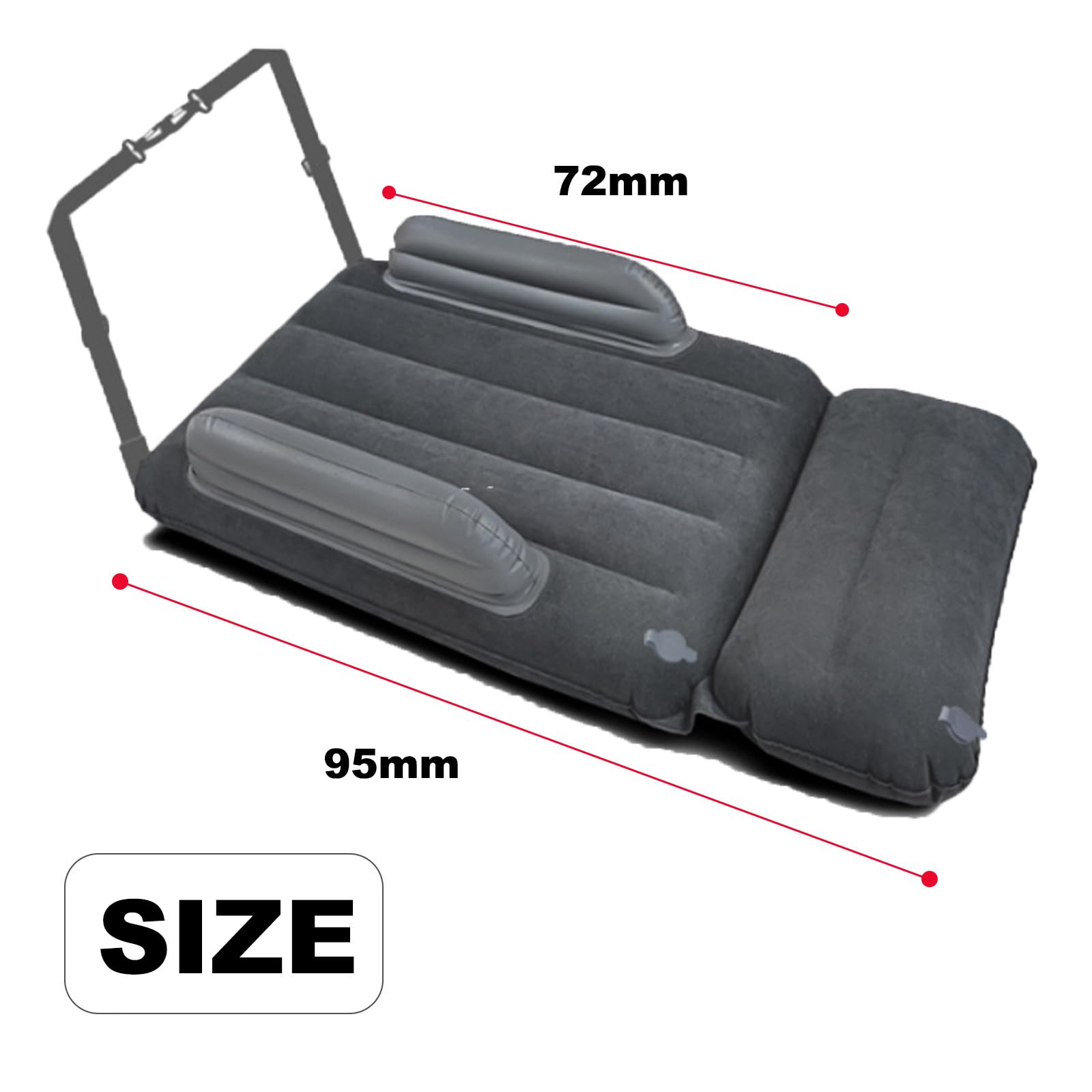 Lettino da Viaggio Gonfiabile per Bambini Lettino da Aereo Gonfiabile per Bambini Lettino da Viaggio per Bambini Portatile Cintura di Sicurezza e Borsa per Il Trasporto Incluse,A