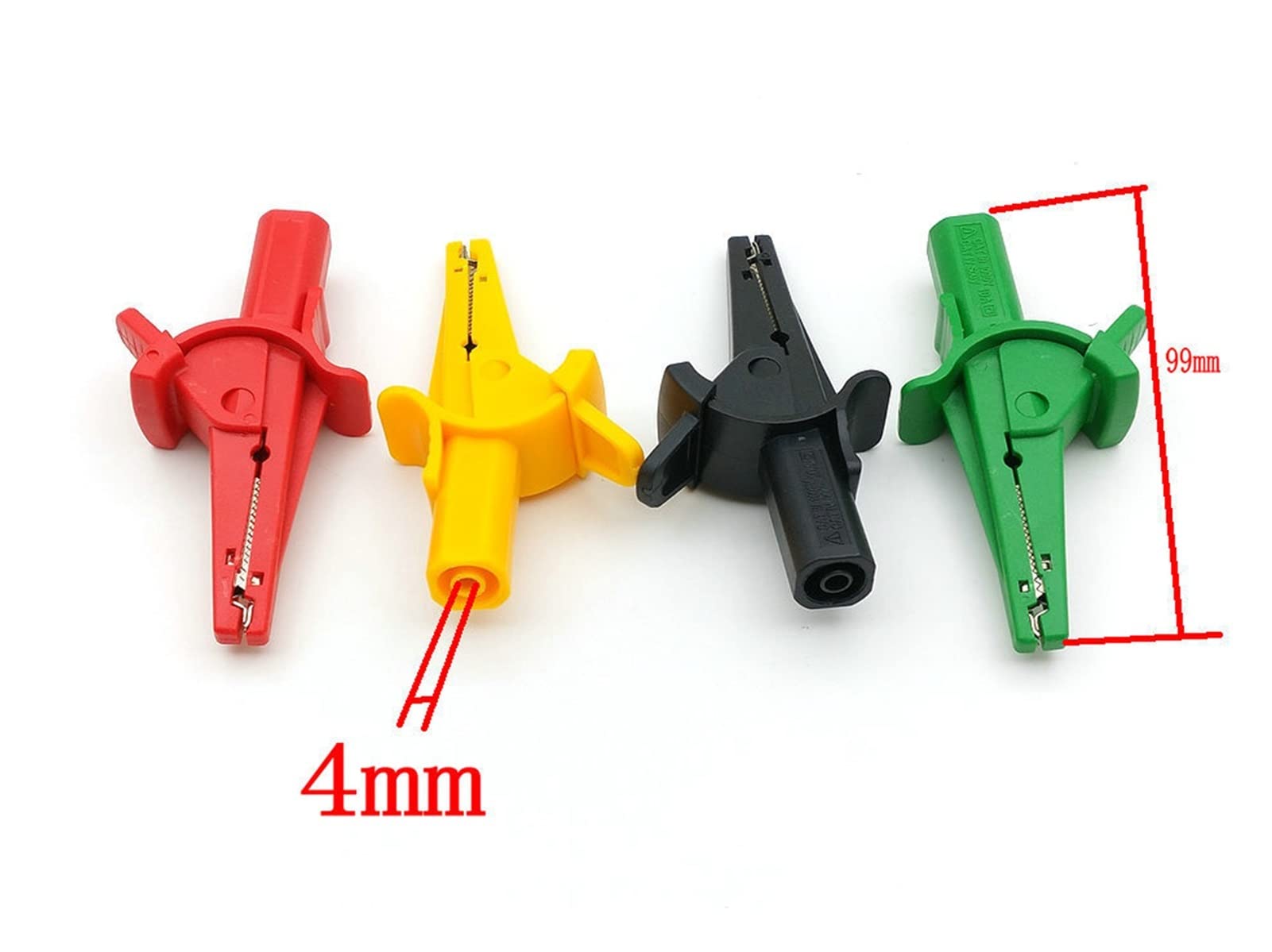 8 Uds 4 Colores 1000V 10A HV Pinza de cocodrilo de Prueba for bolígrafo multímetro Banana de 4MM