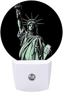 Statue of Liberty Pattern Plug-in LED Nightlight Wall Night Light | Smart Autodusk to Dawn Night Lights Plug into Wall White Energy Efficient Nightlights for Bathroom,Kitchen,Stairs,Hallway