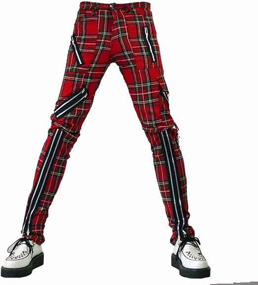 TIGER OF LONDON Plaid Bondage Pants Red 