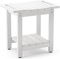 Vista 11 de LUE BONA HDPS Bancos de ducha para ducha interior, taburete de ducha gris para afeitarse las piernas con estante, asiento de ducha impermeable