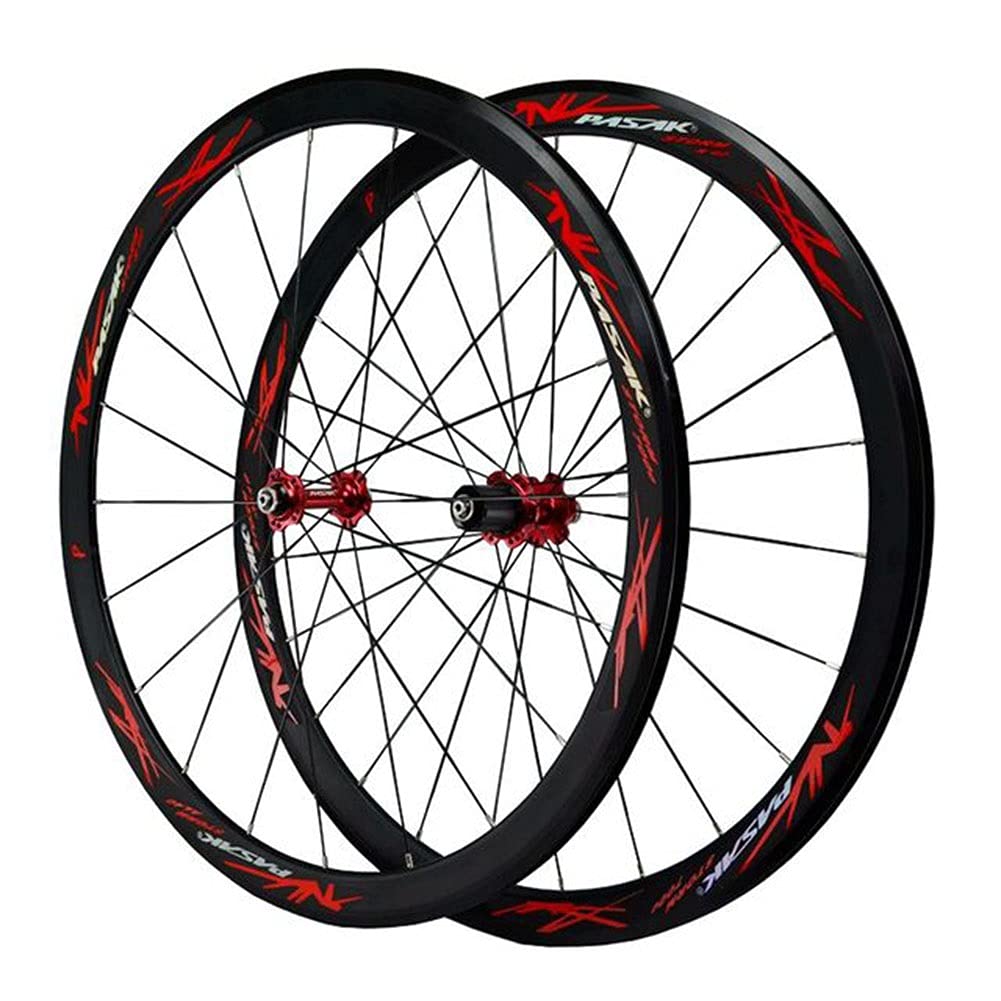 700c Rennrad Felge 28 Zoll Fahrrad Laufrad Hohlkammerfelge Cut 7 8 9 10 11 12-Fach Für C/V-Brakes/Felgenbremse QR (Color : Red hub red) Sport & Freizeit