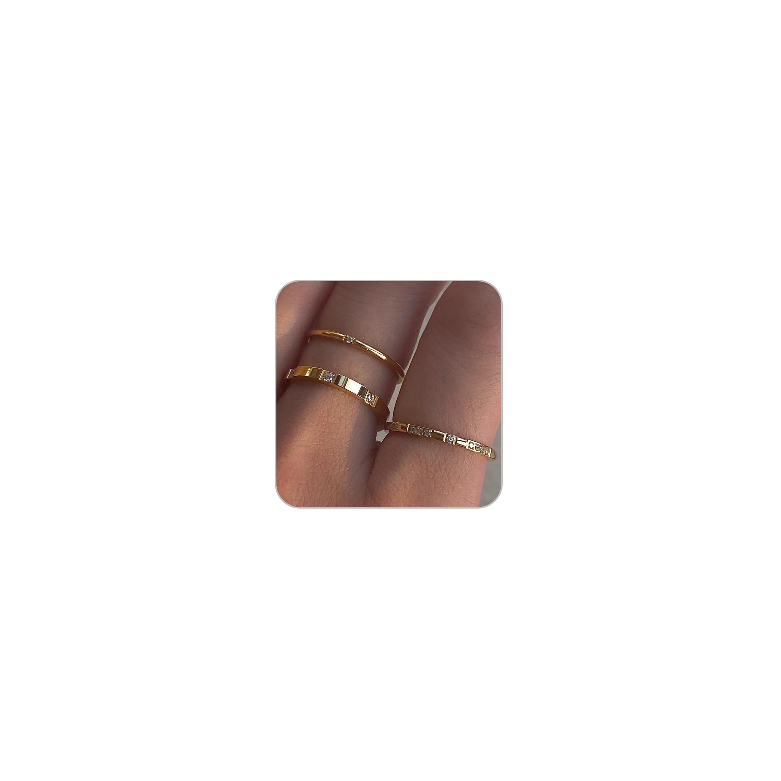 Bague Femme Empilable Avec Zircone Cubique - Design Interconnecté, Plaqué Or/argent, Cadeau Petite Amie, épouse, Mère