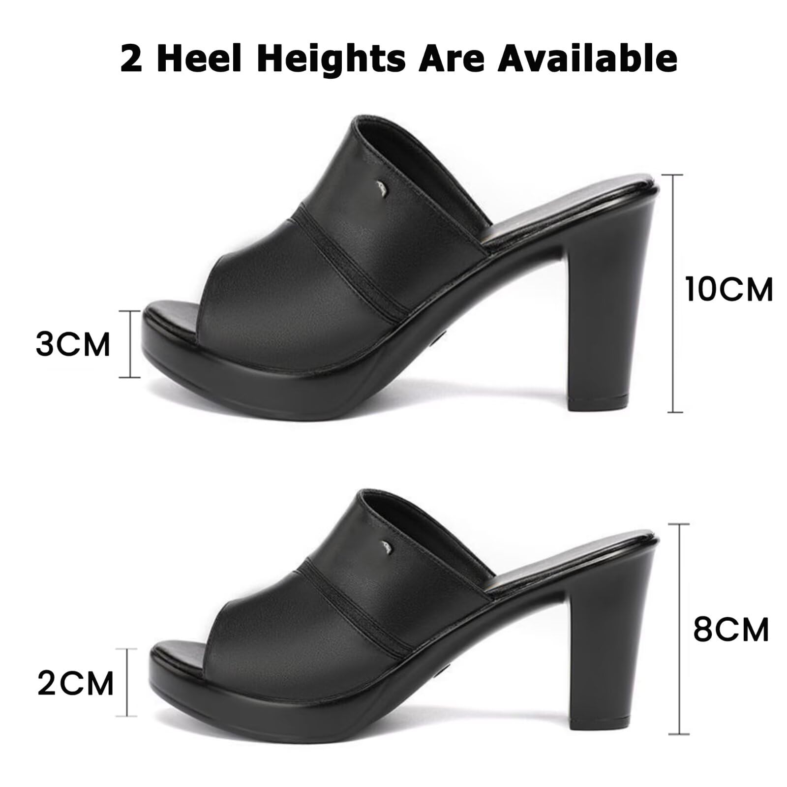 HNVAVQ Mules con Plateau Donna Sandali Estivi Tacco Largo Comodo Scarpe da Ufficio Cerimonia Elegante 8cm/10cm