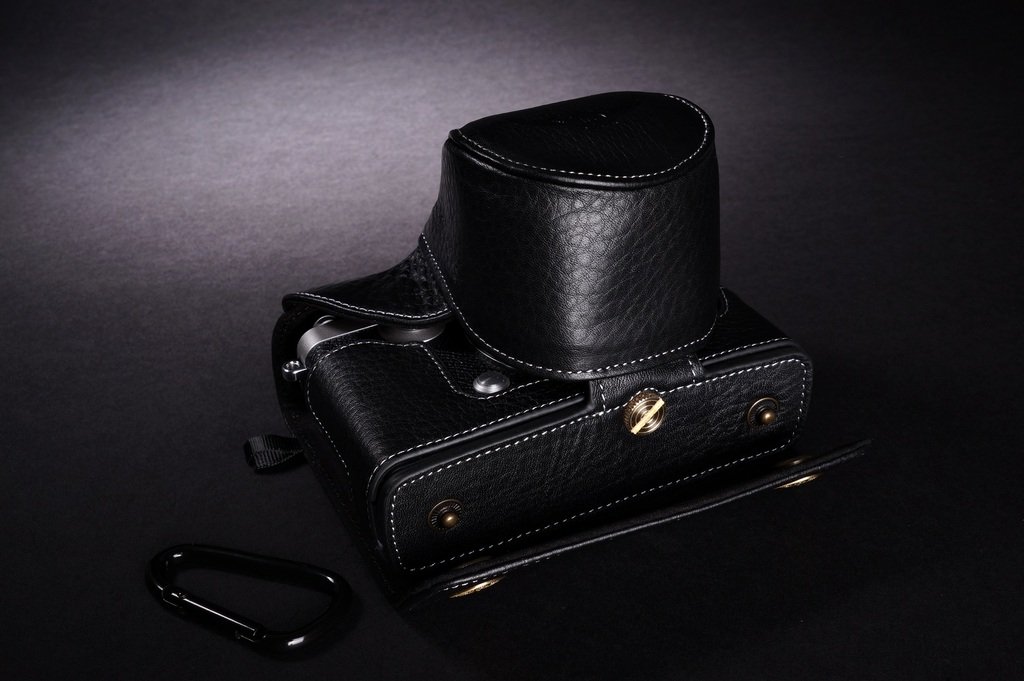 TP Main Véritable Cuir véritable Appareil Photo Plein de Couverture de Cas Sac pour Olympus Pen F Pen F Fond Ouvert de Couleur Noir