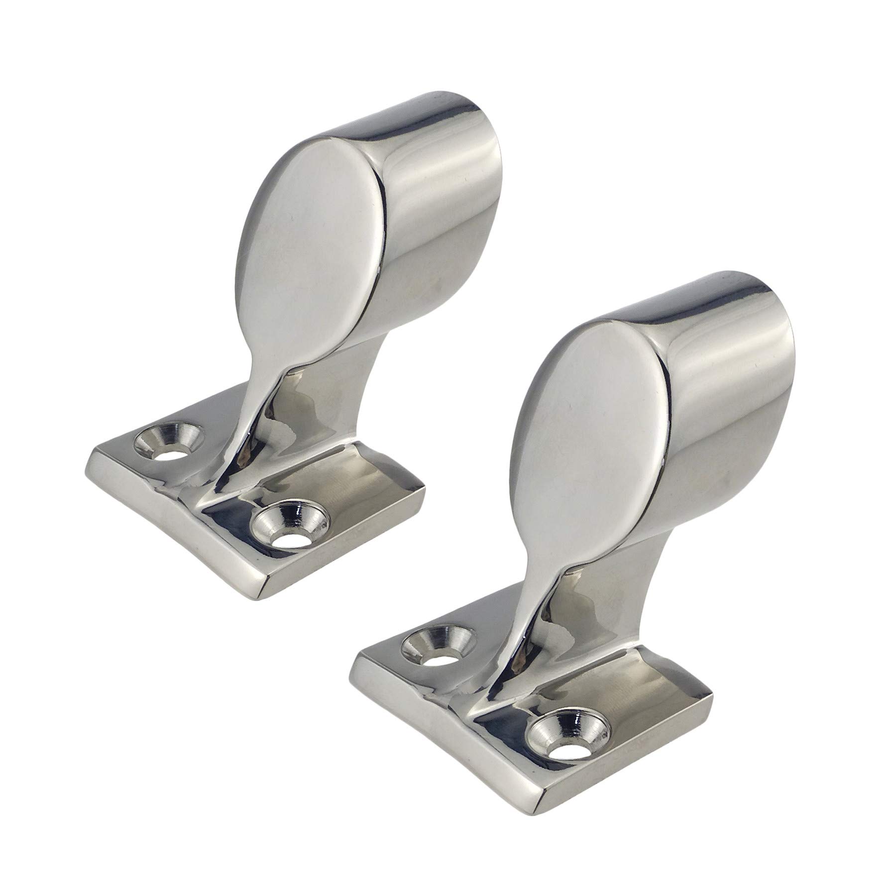 keehui Pair Heavy Duty 316SS 60°Marine Boat Stanchion Hand Rail Fitting Left-Front for 7/8" Tube