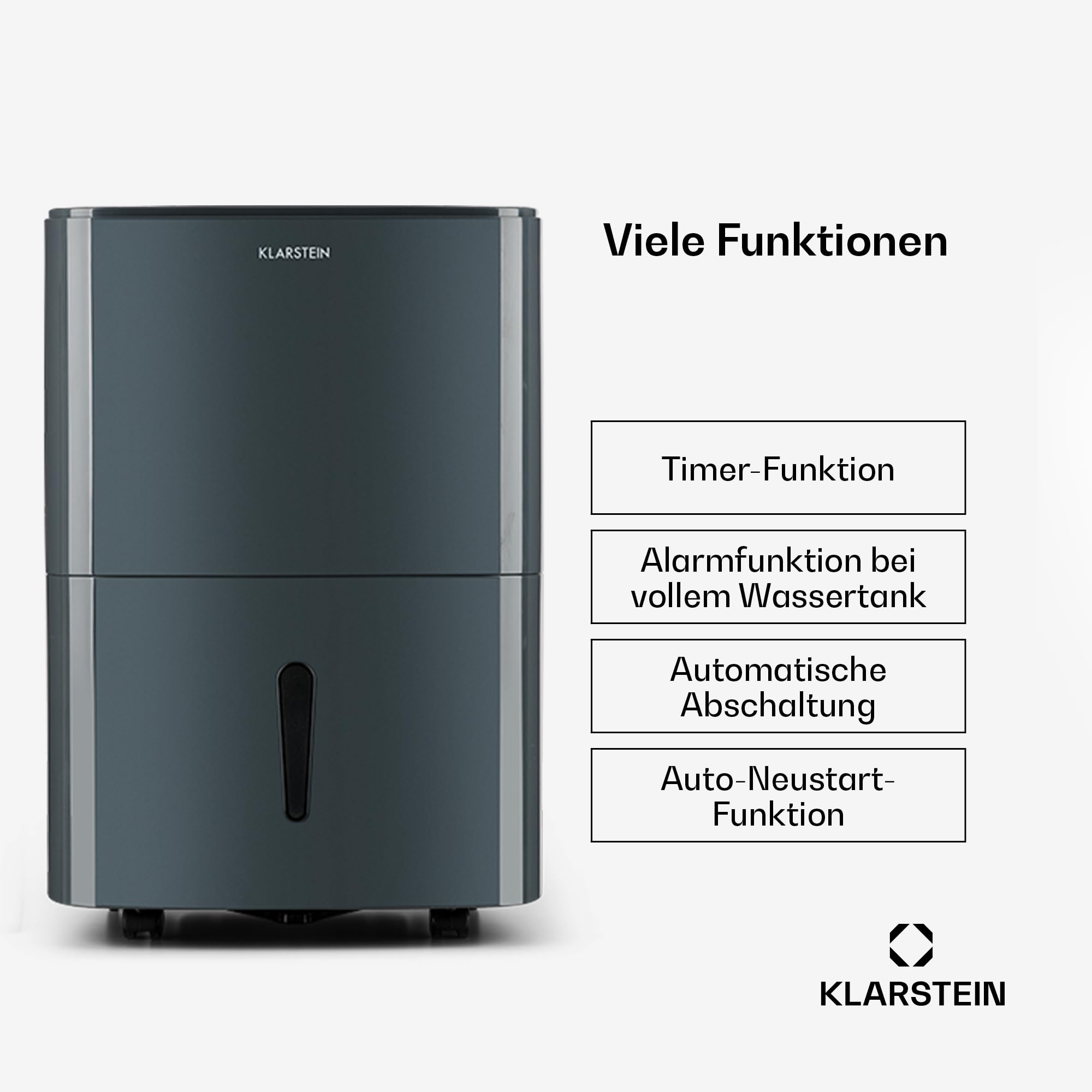Klarstein Luftentfeuchter & Luftreiniger Elektrisch, 20 L Raumentfeuchter Klein für Wohnung Schlafzimmer Badezimmer Keller, Effizienter Bad/Raum Entfeuchter, Elektrischer & Kleiner Luftentfeuchter