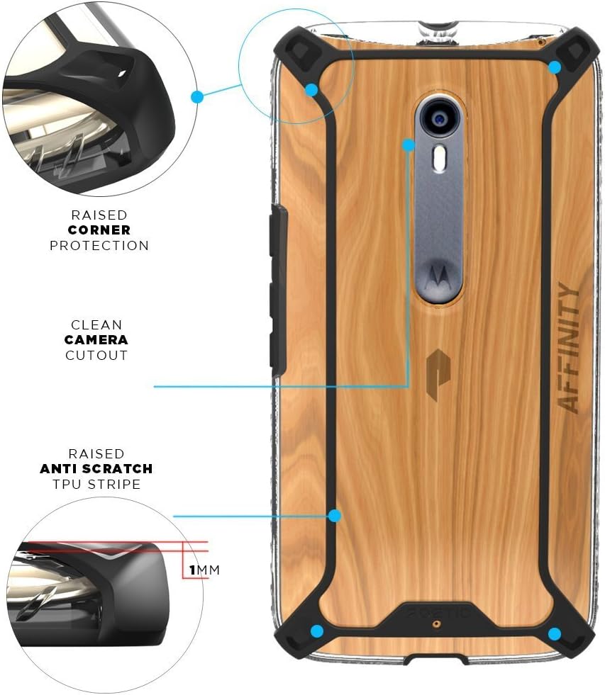 Poetic Affinity Slim Fit Dual Material Protective Bumper Case for Moto X Pure Edition Black
