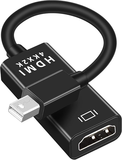 Omivine 4K Mini DisplayPort to HDMI Adapter, Mini DP to HDMI 4Kx2K Converter(Thunderbolt Compatible Compatible with MacBook Pro, MacBook Air, Mac Mini, Monitor, Projector, Microsoft Surface Pro 3/4