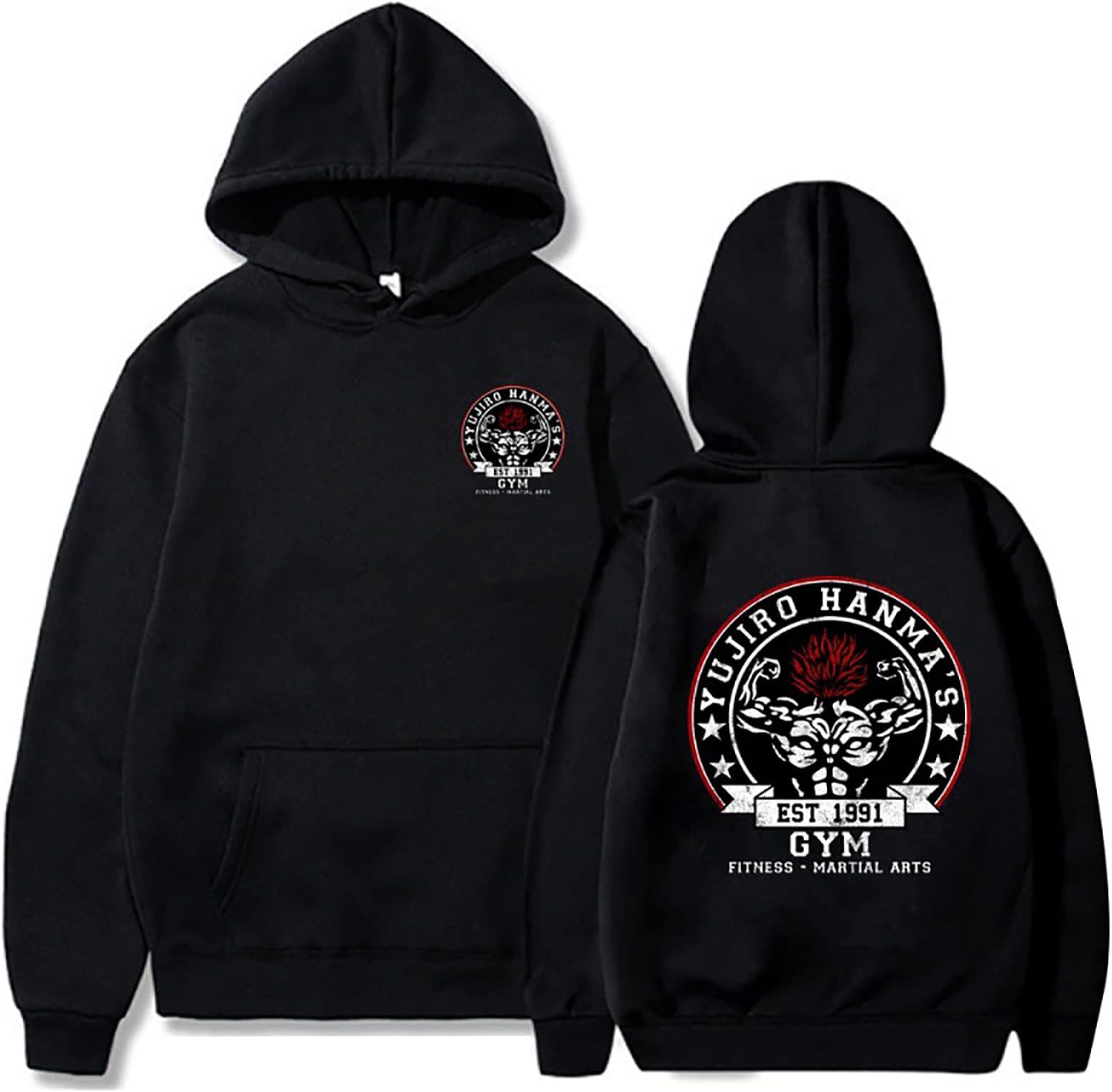 flowereyesThe Grappler Baki Hoodie Baki Hanma Hoodie Unisex Grappler Baki Harajuku Casual Hoodie Hanma Baki Son of Ogre Sweatshirt Loose Pullover
