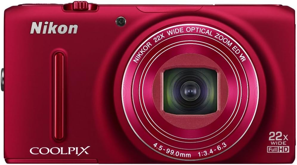 Nikon COOLPIX S9500 Wi-Fi Digital Camera with 22x Zoom and GPS (Red) (OLD MODEL)