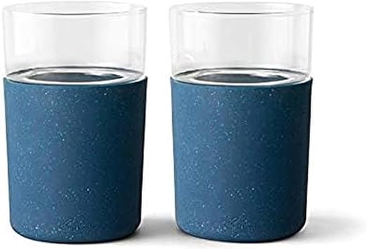 Rabbit R5-21308 Freezable Glasses, Set of 2, Speckled Navy,12 fl oz