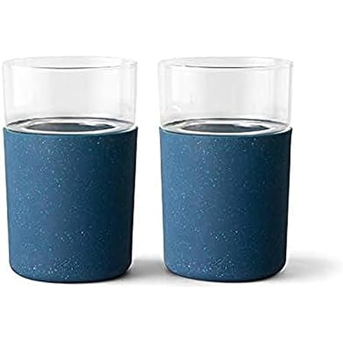 Rabbit R5-21308 Freezable Glasses, Set of 2, Speckled Navy,12 fl oz