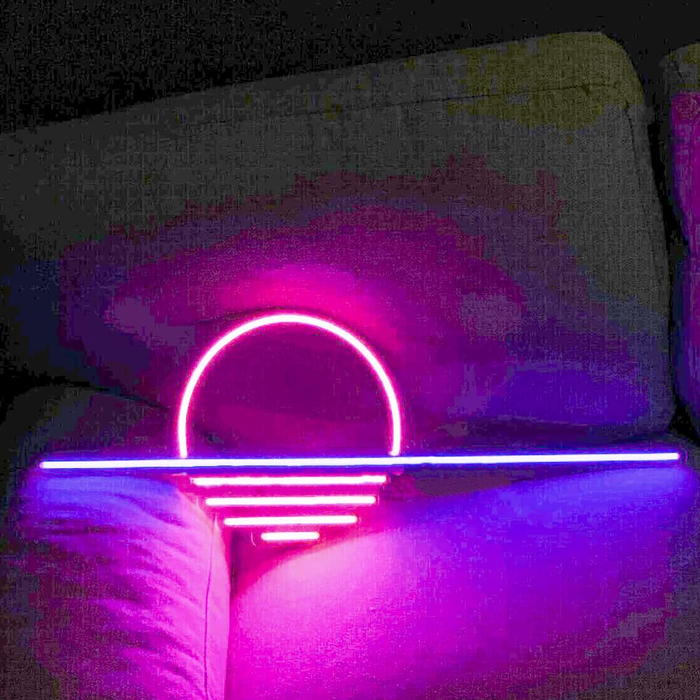 Ulalaza LED Sign Sunset Neon Signs Waves Led Home Wall Decorative Lights Sunrise Night Lamps Mountains Decoration Light USB Brightness Adjustable — image 1