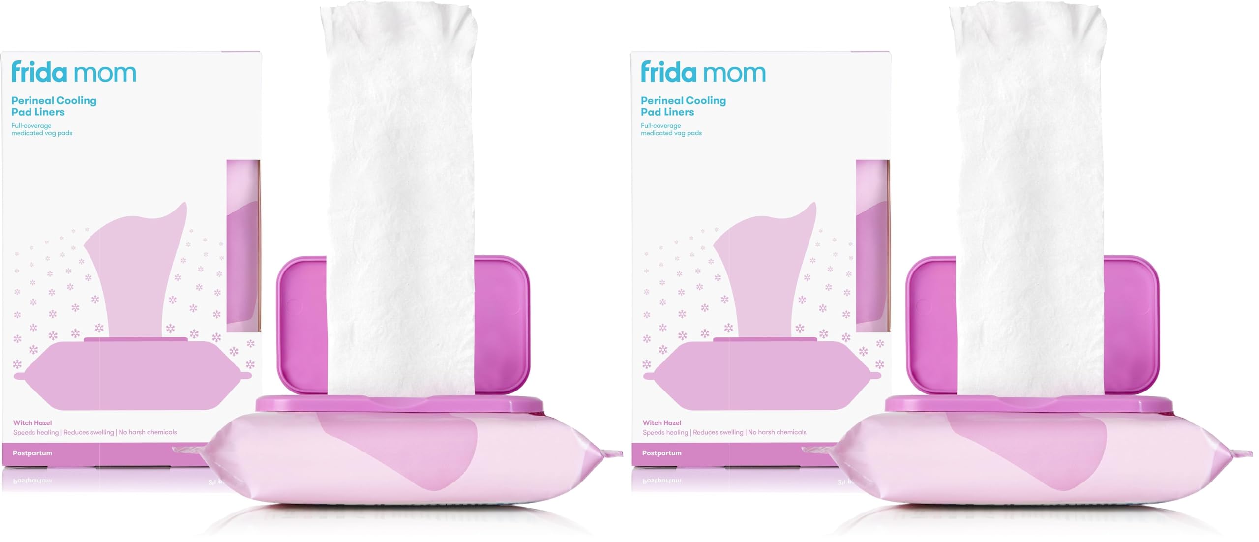 Witch Hazel Perineal Cooling Pad Liners for Postpartum Care, Hospital Bag Essentials for Pain Relief After Birth, Full-Length Medicated Cooling Pad Liners (24ct) (Pack of 2)