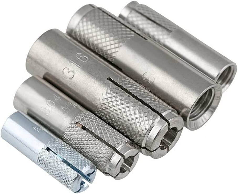 Bulloni ad espansione Bulloni di ancoraggio a caduta for calcestruzzo in acciaio inossidabile e acciaio al carbonio zincati, diverse misure*5 pezzi(M16,Stainless Steel)