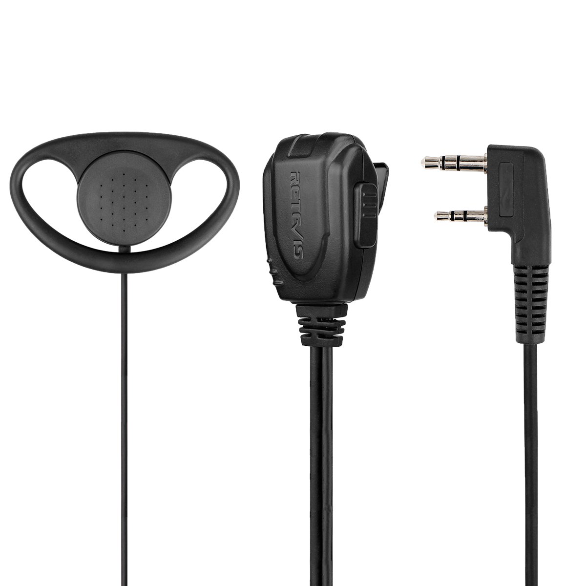 Retevis RE3224 słuchawka Walkie Talkie z mikrofonem 2-pinowe radio typu D zestaw słuchawkowy kompatybilny z 2-drożnym radiem Retevis RT24 RT27 RT28 RT617 RT618 RT619 Baofeng BF-88S Kenwood (10 szt.)