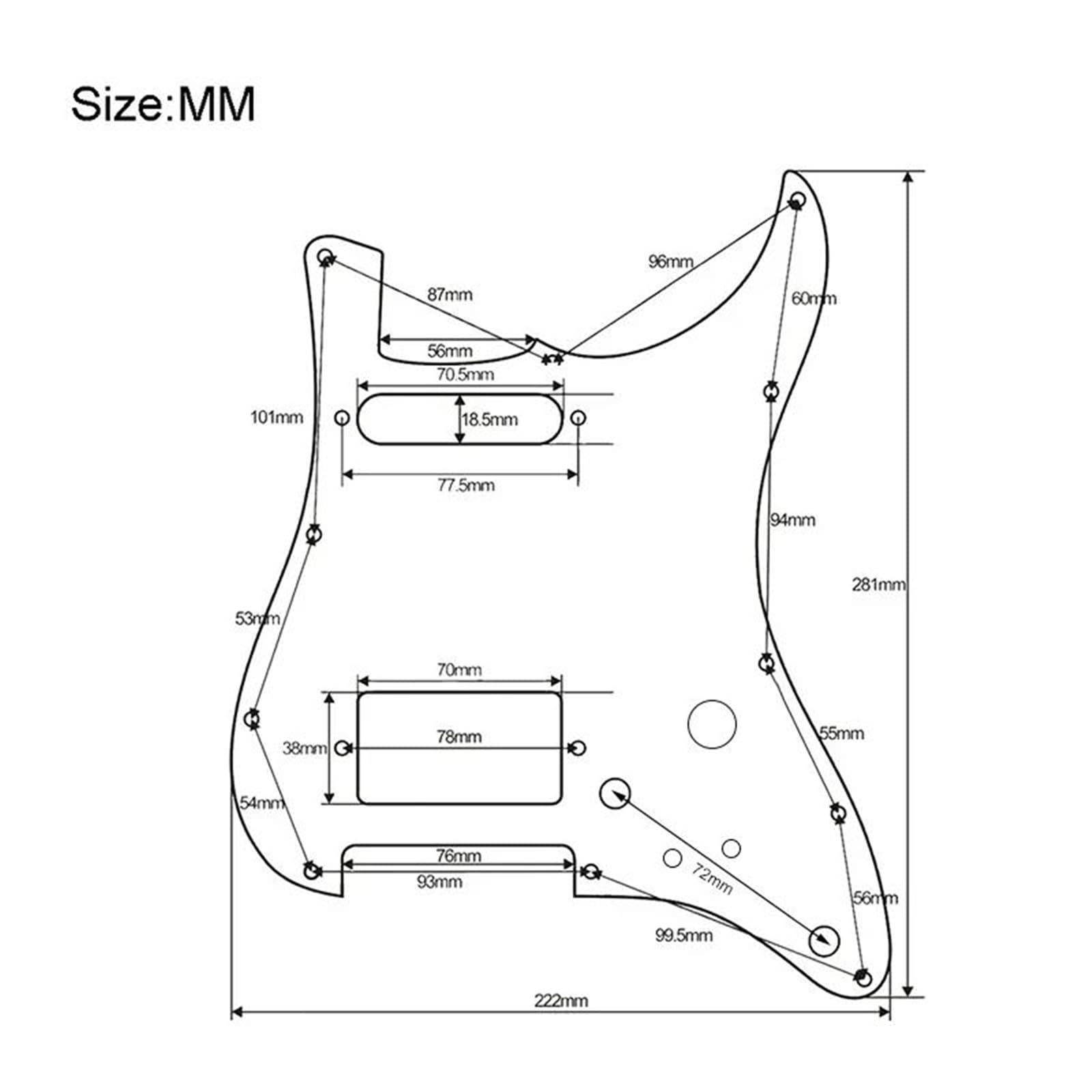 Con pastillas Humbucker Alnico 5 golpeador de guitarra precableado golpeador divisor de bobina HH Mini Humbucker + golpeador cargado Humbucker Kit Pastillas Pickguard(Yellow)