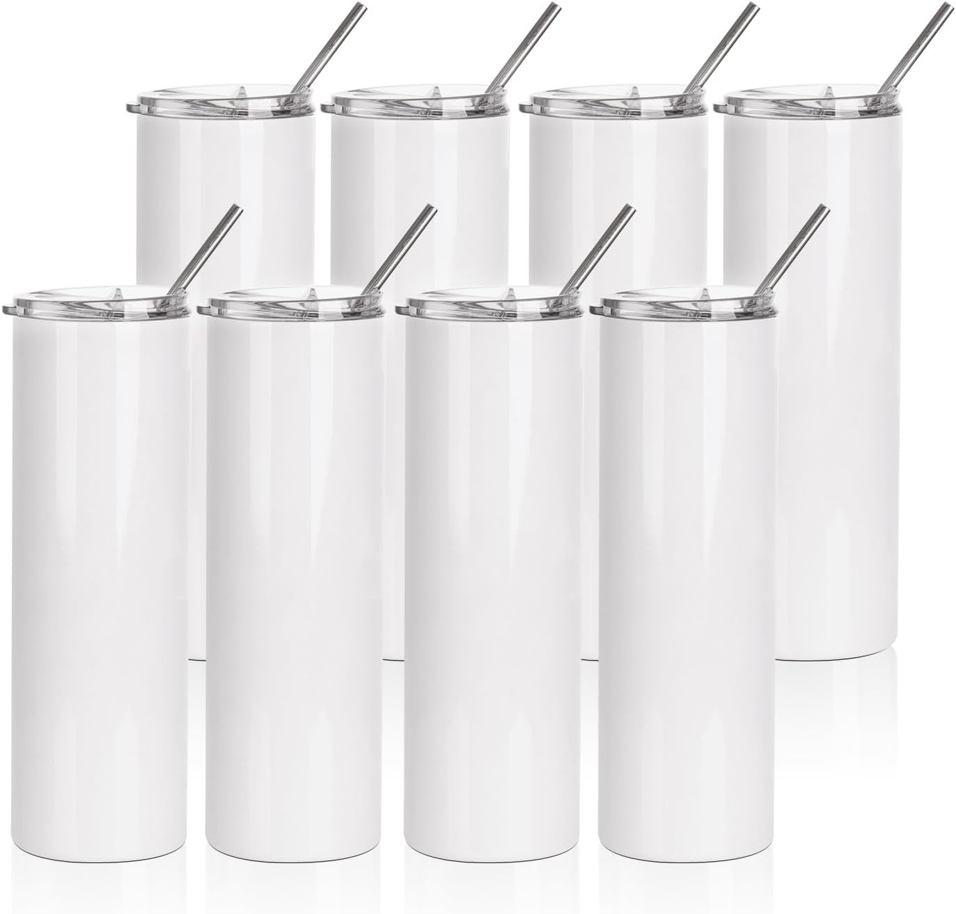 PYD Life 30 oz Sublimation Tumbler (8 pack) with Lid & Straw
