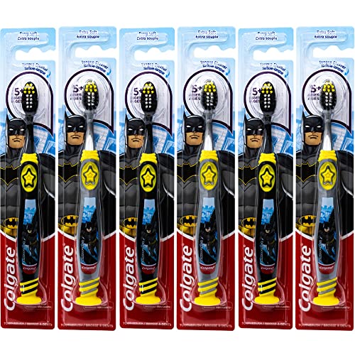 Cepillo de dientes Colgate Batman infantil con ventosa para el cuidado de encías sensibles pack de 6