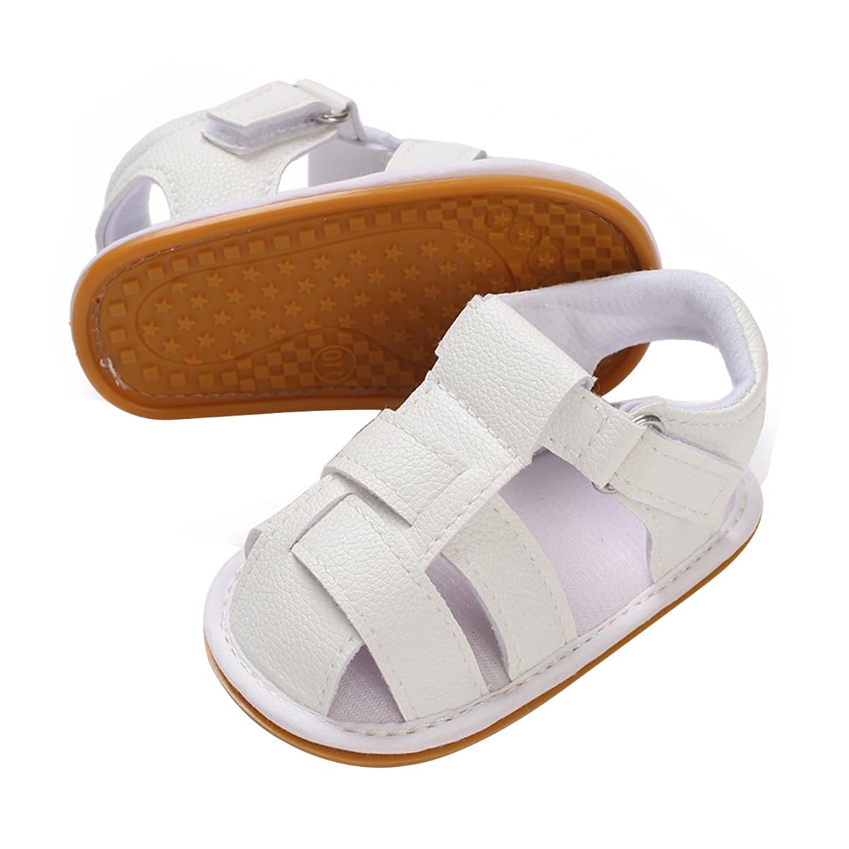 COSANKIM Infant Baby Boys Girls Summer Sandals Non Slip Soft Sole Toddler First Walker Crib Shoes (0-18 Months)