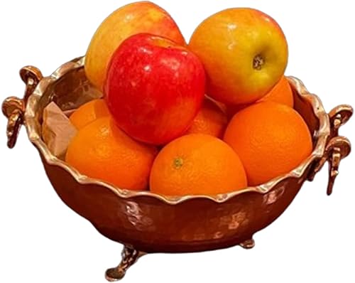 Miniatura 6 de Angel's Peel Lounge Cuenco mediano de cobre 100 cobre puro, 1.13 libras, cuencos decorativos de cobre hechos a mano para alimentos, dulces, frutas y