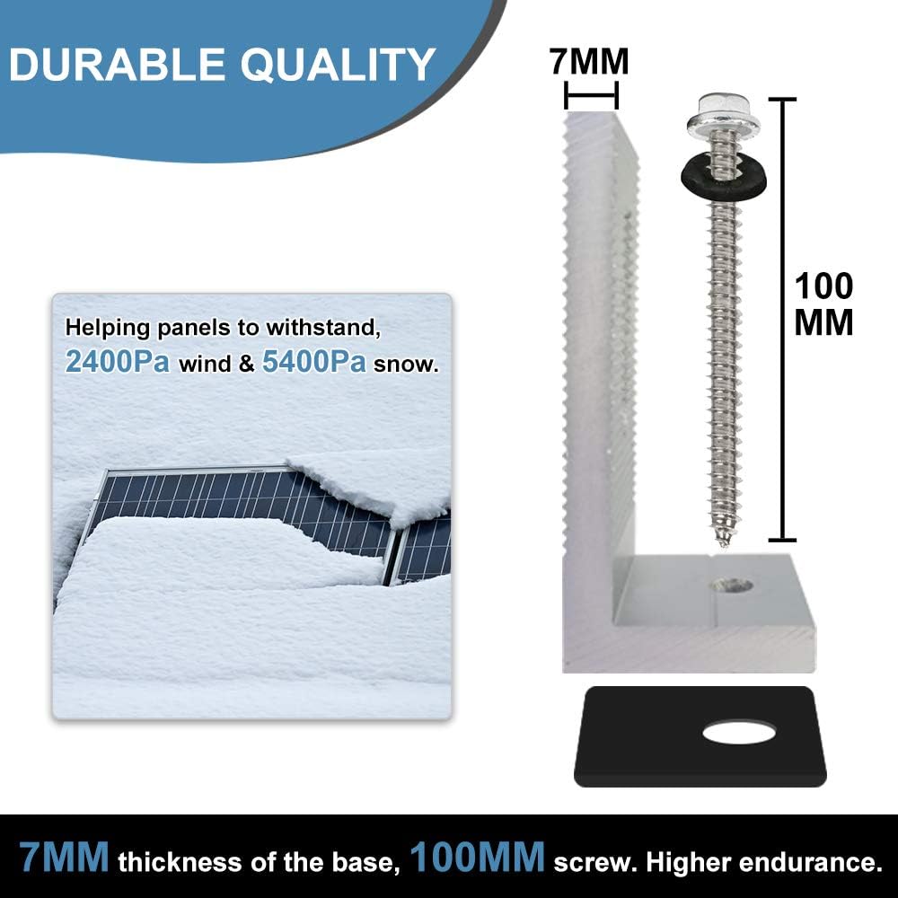 Buy 1 get 1 ECO-Worthy Roof Solar Panel Mounting Bracket System Kit(for 1-4 Pieces Solar Panels)