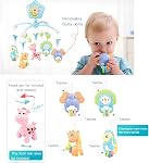 Baby mobile for crib with lights and musicial, Projection,Hanging Rotating, Teether for girl (Pink)