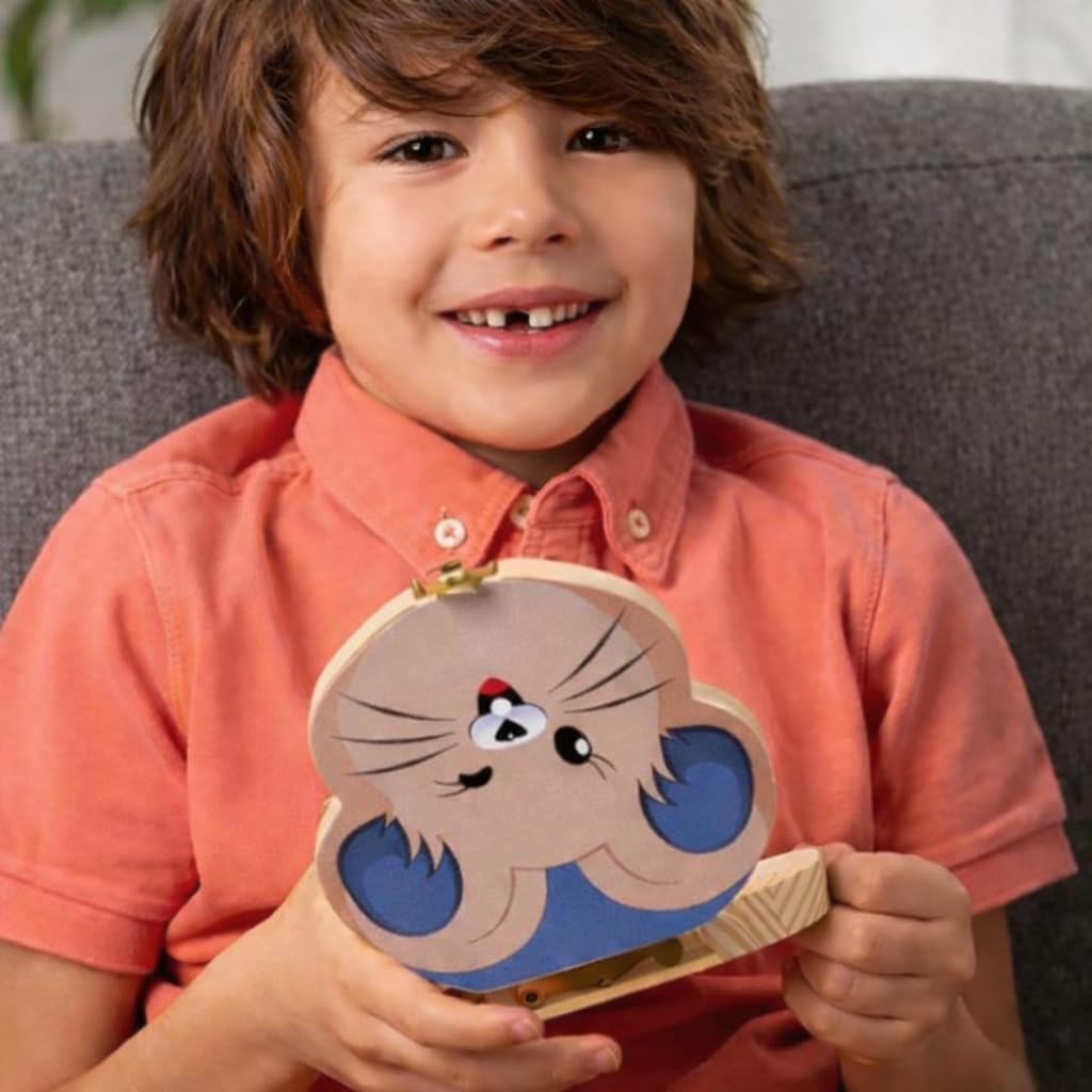 HOMYKIDS® Caja dientes de leche niño y niña - Cajitas de madera para guardar dientes - Regalos originales Ratoncito Perez para almacenamiento dientes (Azul) — view 3
