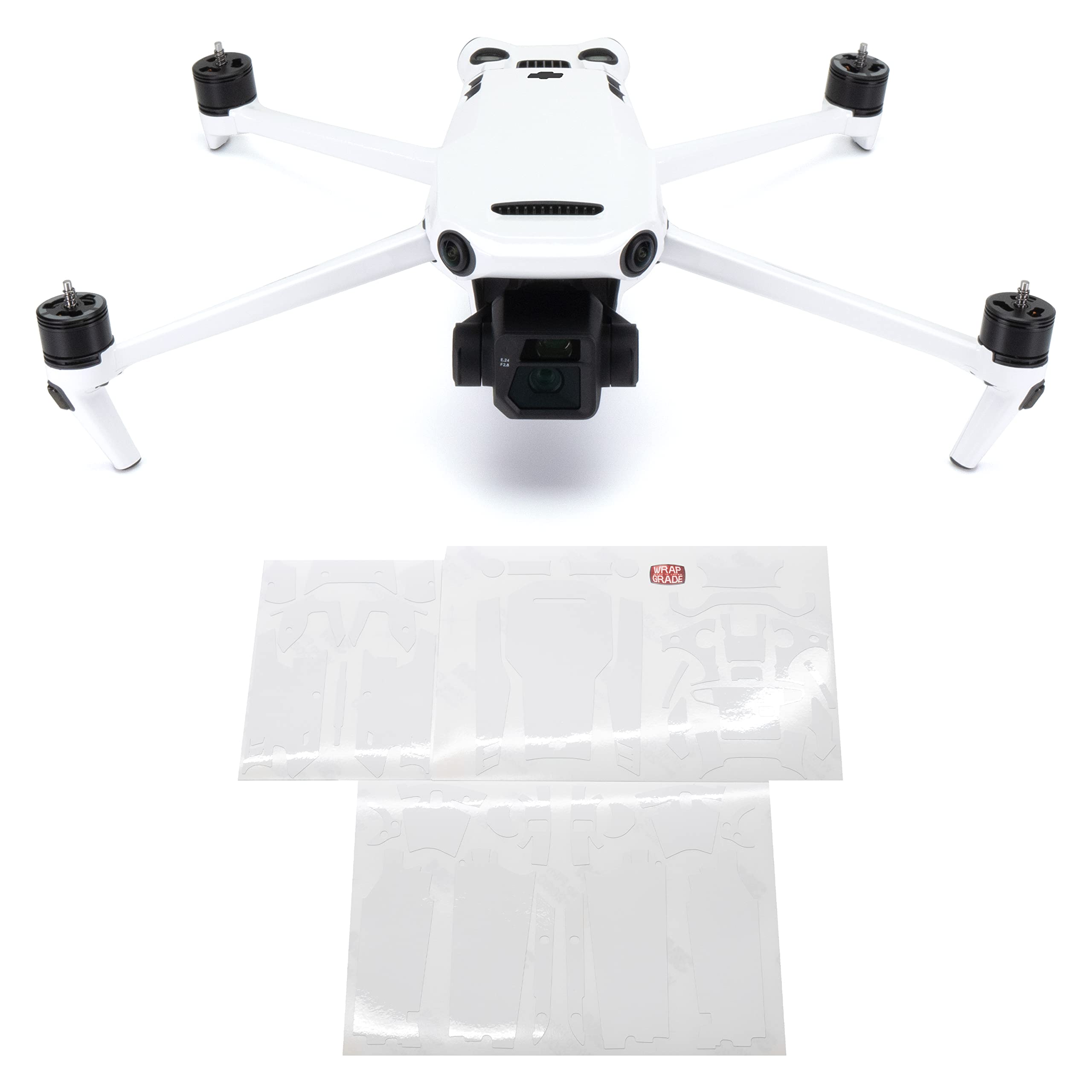 WRAPGRADE Full Skin Stickers for DJI Mavic 3 / Mavic 3 Classic (RACING WHITE)