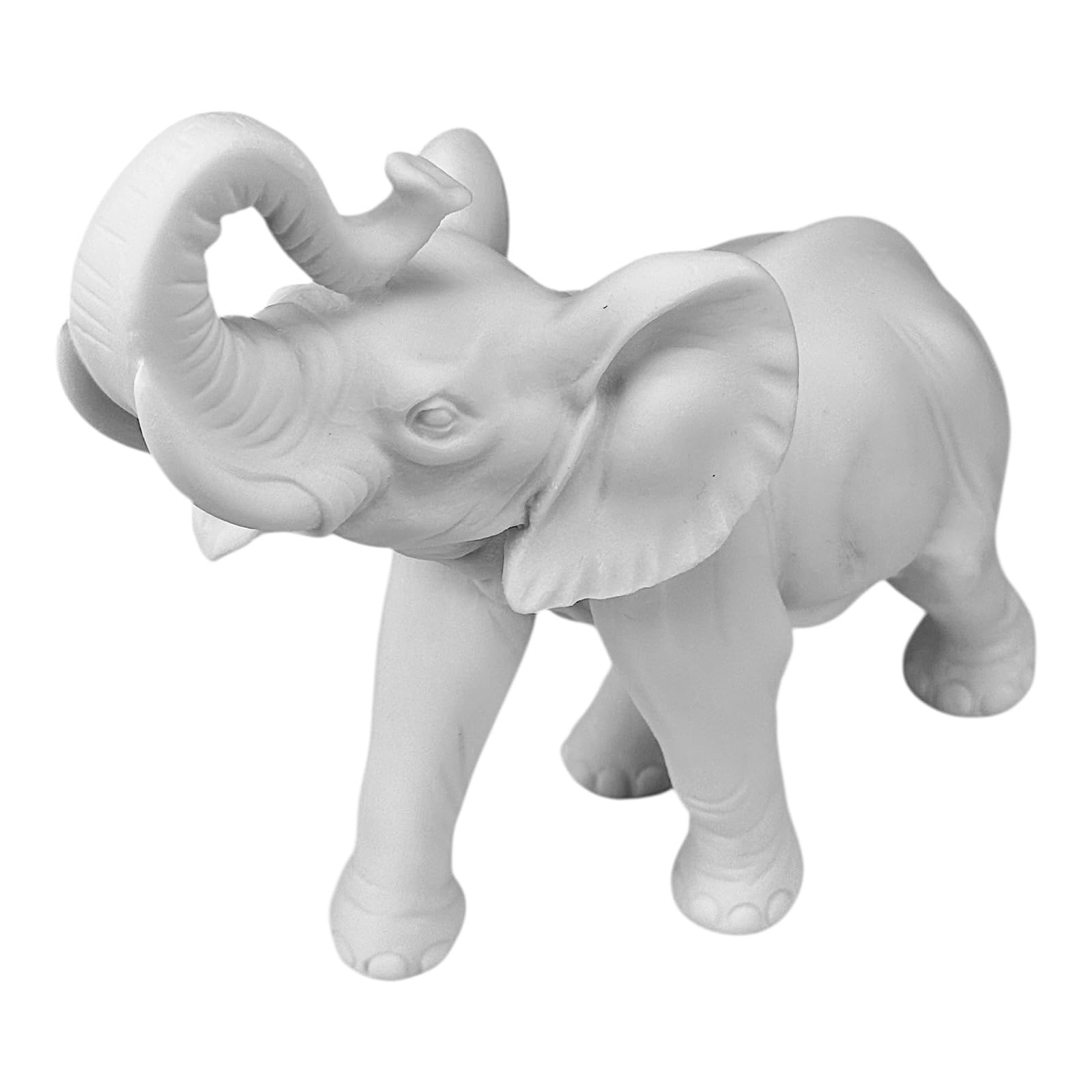Statue d'éléphant avec coffre – Symbole de richesse, de sagesse et de chance | Figurine en marbre moulé faite à la main | Décoration d'intérieur et ornement Feng Shui (18 cm)