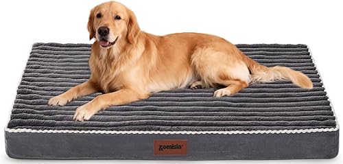 Miniatura 8 de Cama Ortopédica para Perrera para Perros de Tamaño Grande - Cama Impermeable para Cachorros para Perrera de 36 Pulgadas con Funda de Pana Removible