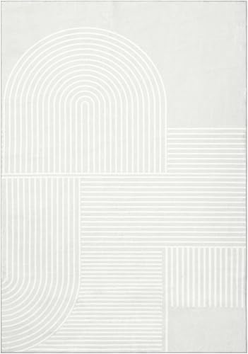 Miniatura 10 de Zacoo Alfombra de entrada de 2 x 3 pies, lavable, moderna, antideslizante, pequeña, alfombra de baño, alfombra con patrón de línea para dormitorio,