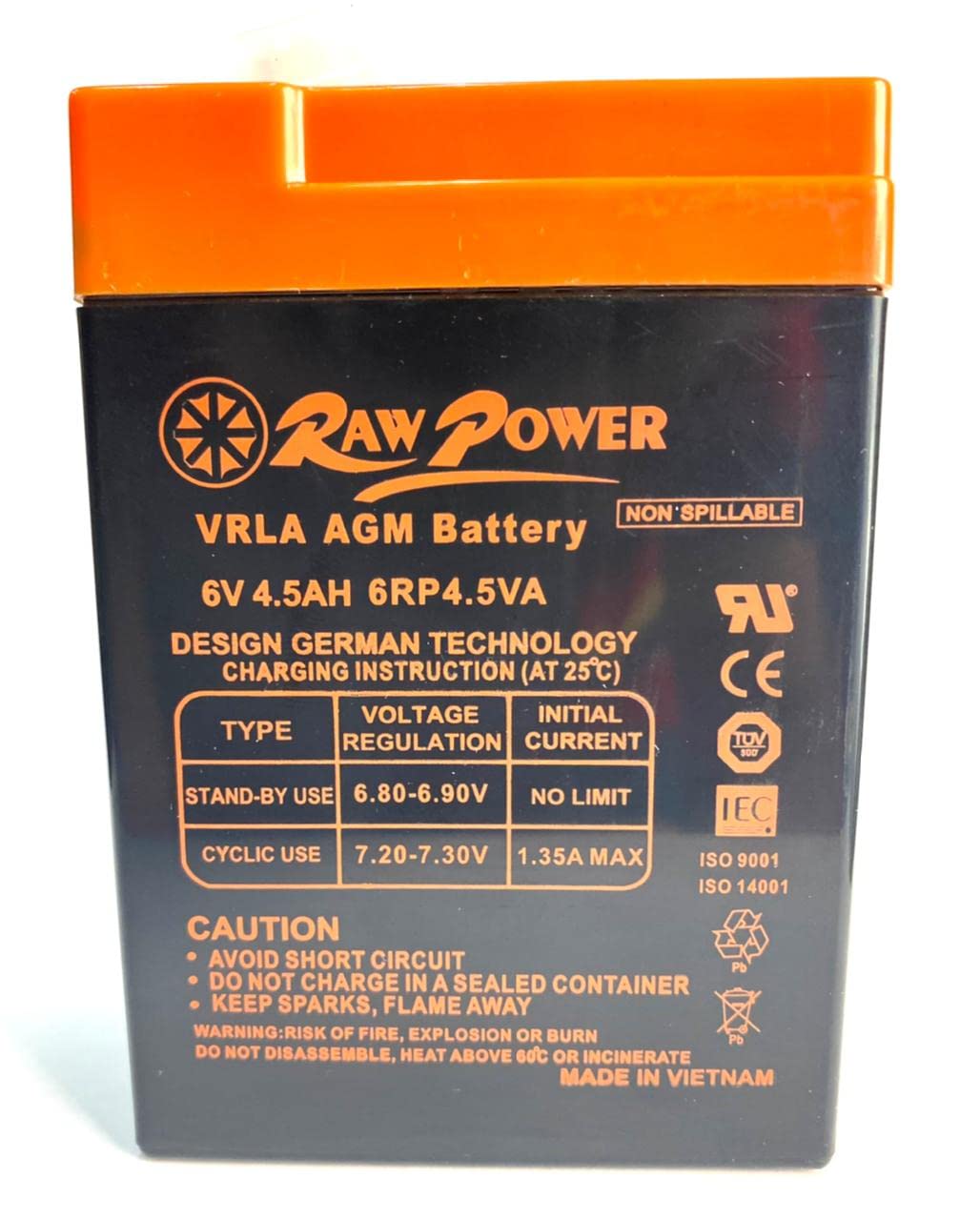 RAW POWER 6V4.5AH VRLA AGM BATTERY