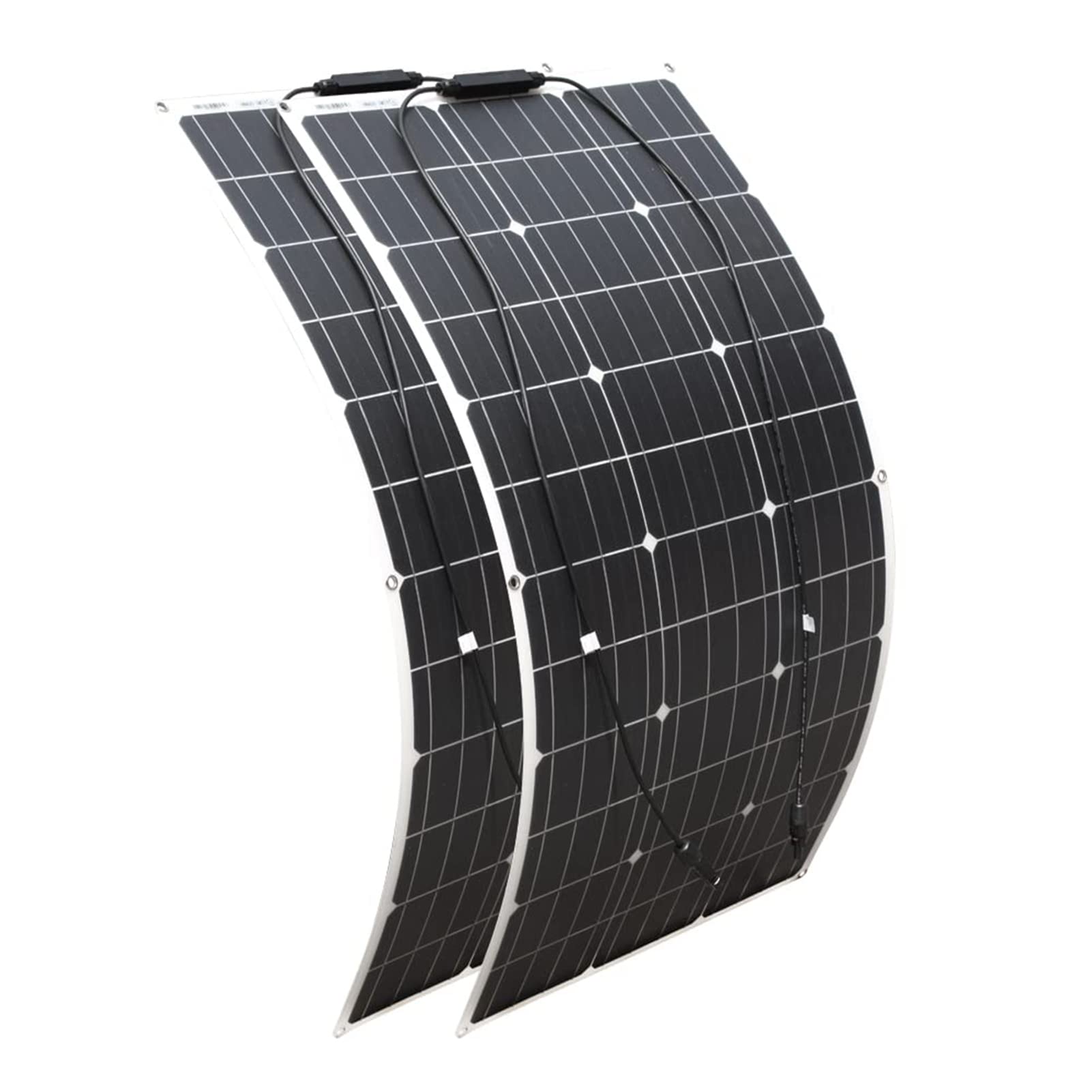 200W 16V Pannelli Solari, Kit Pannello Solare Flessibile Monocristallino Caricabatterie Solare Fotovoltaico Generatore Solare per Auto Camper Barche Camper