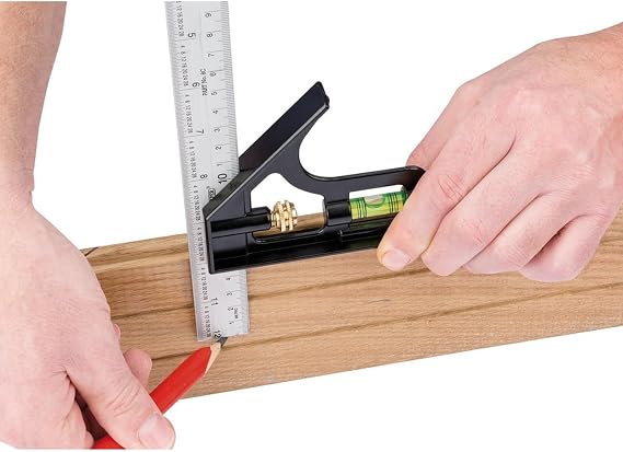 Draper 34704 Combination Square with Centre Head and Protractor, 300mm , Blue