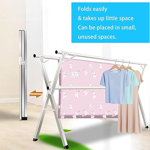 Miniatura 5 de Clothes Drying Rack - Stainless Steel Laundry Drying Rack with Extendable Rods, Lightweight Foldable Standing Clothes Dryer for Indoor, Outdoor,
