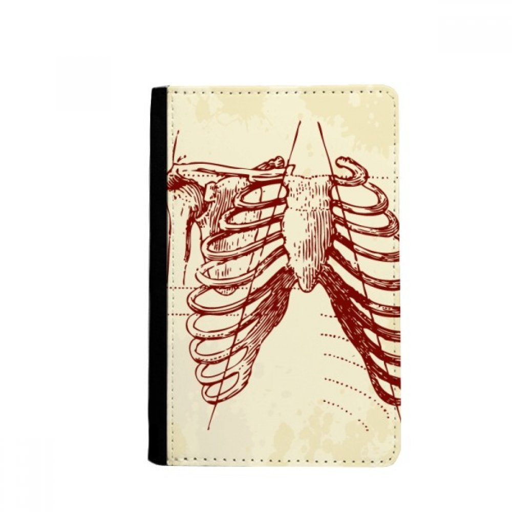 DIYthinker Rib Human Pleural Sketching Skeleton Passport Holder Notecase Burse Wallet Cover Card Purse