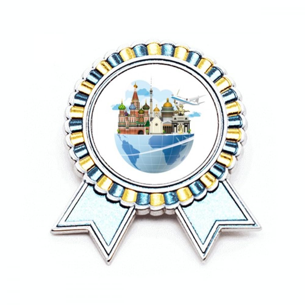 Broche avion cathédrale Saint-Basile de Russie en métal taille M