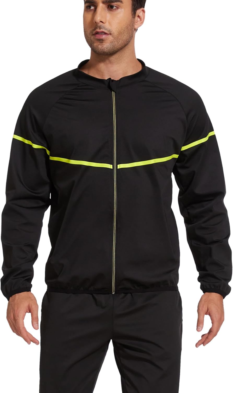 NINGMI Sauna Suit for Men Sweat Sauna Jackets Long Sleeve Zipper Shirt Workout Body Shaper Gym Top - Image 4