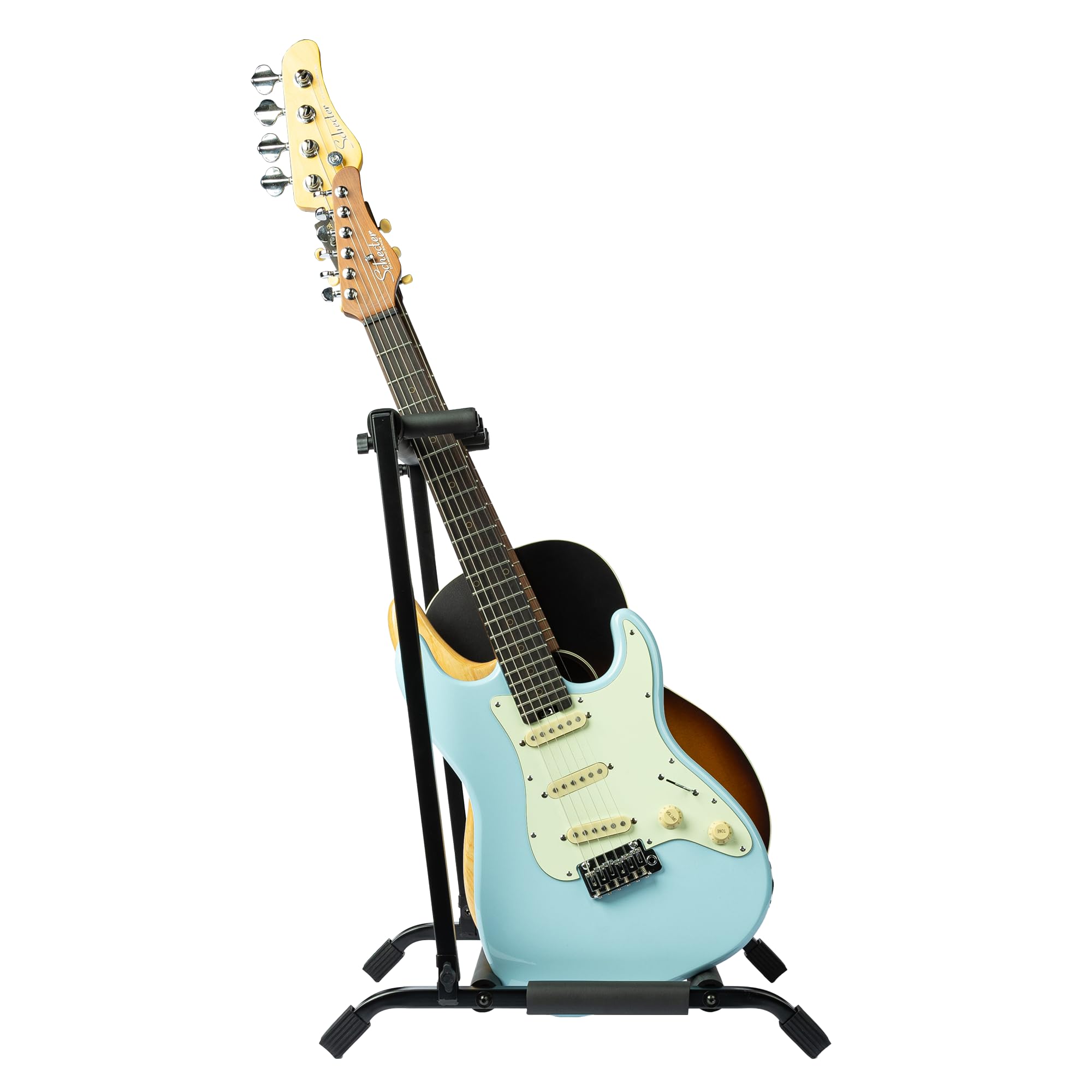 Wayfinder zusammenklappbarer Gitarrenständer für 3 Gitarren, für Akustik-, Elektro- und Bassgitarren, platzsparende und praktische Aufbewahrungslösung, (WF-GUITARRACK3)
