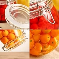 Vista 5 de Yardwe 1000ML Clip Top Tarros de vidrio Tarros de conservación de almacenamiento Tarro claro del envase