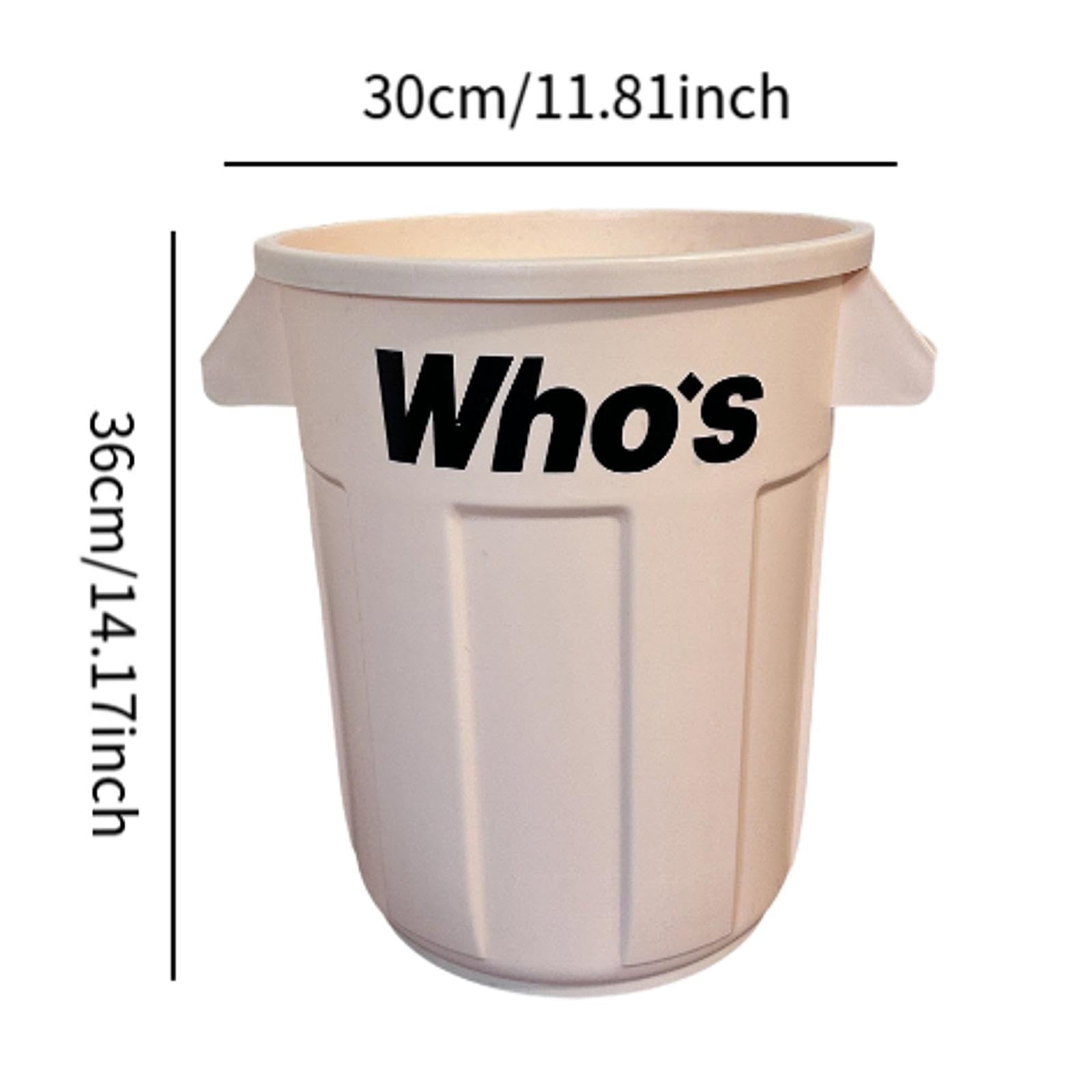 Papelera Contenedor de Basura Cesto Organizador Basurero Grande de PP Diseño Práctico para Reciclaje y Ordenamiento Adecuado para Hogar Dormitorio, Blanco