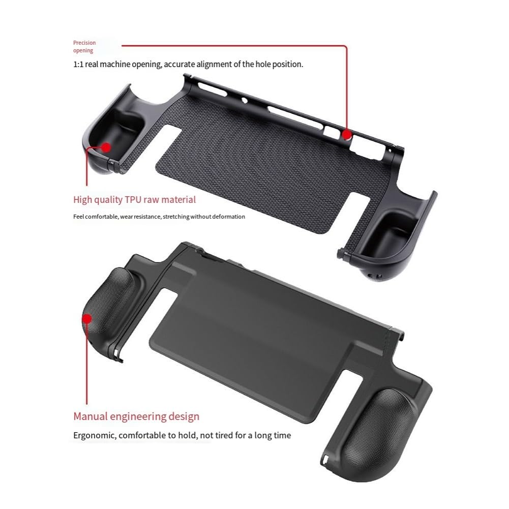 Custodia protettiva antiscivolo in silicone per console Switch 2, colore nero, impugnatura testurizzata per cover in TPU con design preciso e leggero