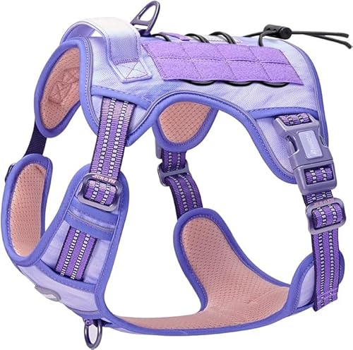 戦術的 犬用ハーネス 大型犬 引っ張りなし 調整可能 ペット用ハーネス 反射 K9 作業用 訓練 簡単制御 ペット用ベスト 軍用犬 介助犬 ハーネス M (ネック:40.6‐55.9p/16-22インチ、胸囲:55.9-83.8p/22-33インチ) ベリ