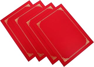 CANIGHT Decorativa Para Certificados Portacertificados Protector 4piezas Color Rojo