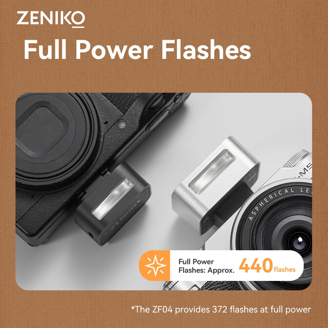 Zeniko ZF08 Flash per Fotocamera GN16 CCT 6500K Supporto Hot Shoe Universale Riciclaggio Veloce 3S