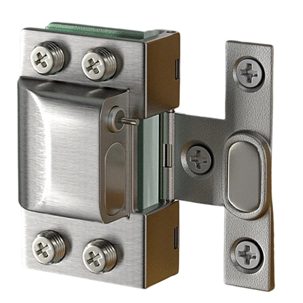 Jnchdghwa Silver Hydraulic No-Drill Glass Hinge For Wine Rack For Showcase Bookshelf Cabinet Bookcase