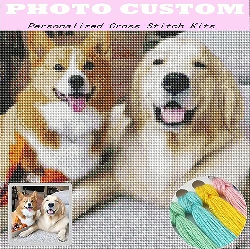 Patrón de punto de cruz personalizado de la foto, 40 x 50 cm,