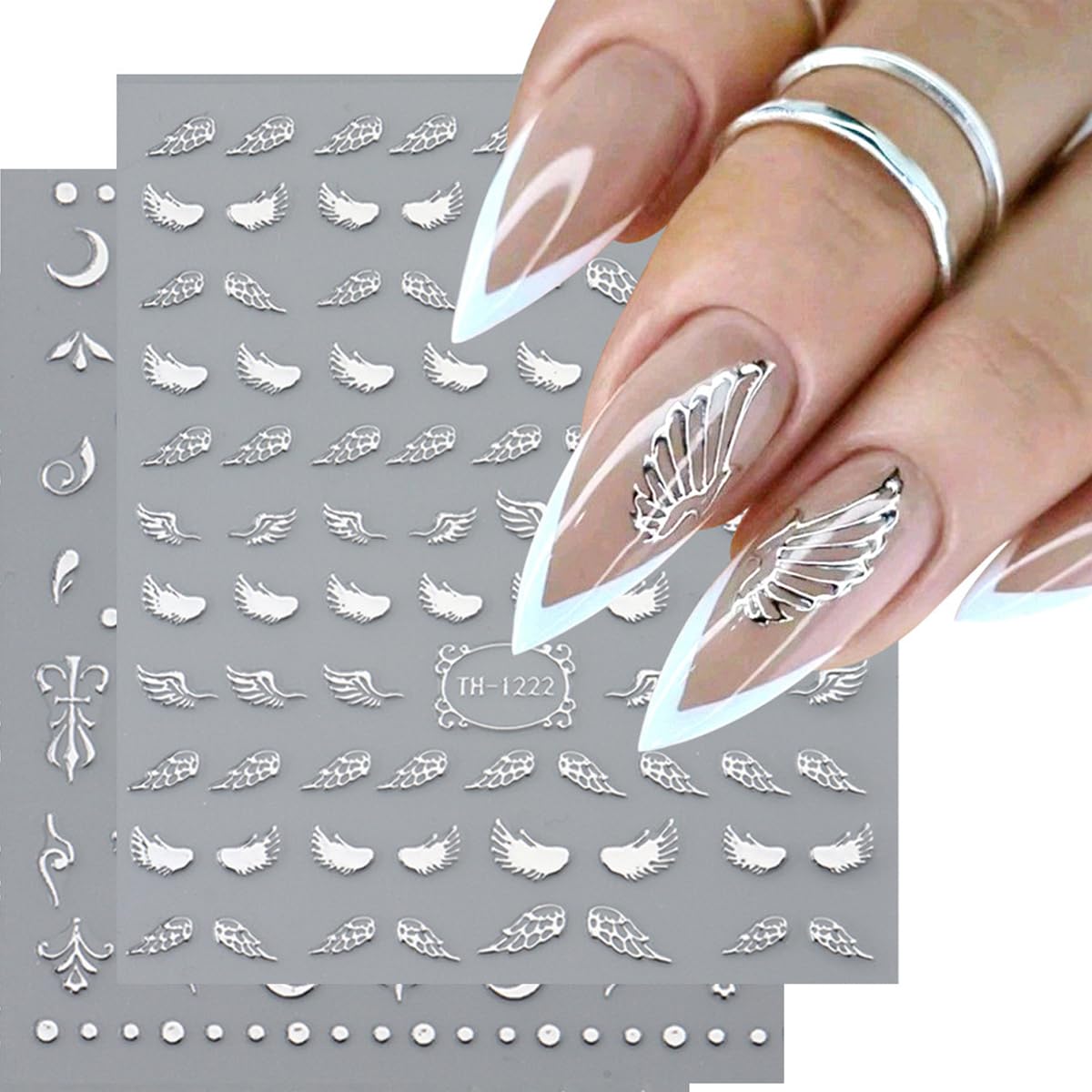 Moon rod nail parts Set 8P ♥︎·₊ Amazon.com: 8 Sheets Moon Star Nail Art Stickers 3D Stars Moon